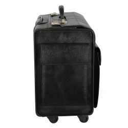 Genuine Leather Pilot Trolley bag (Black)